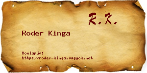 Roder Kinga névjegykártya